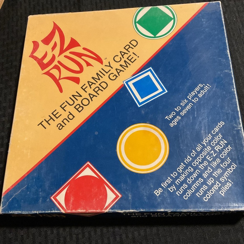 Metatron International E-Z Run 1986 Vintage Family Card Board Game 2-6 7+ Used